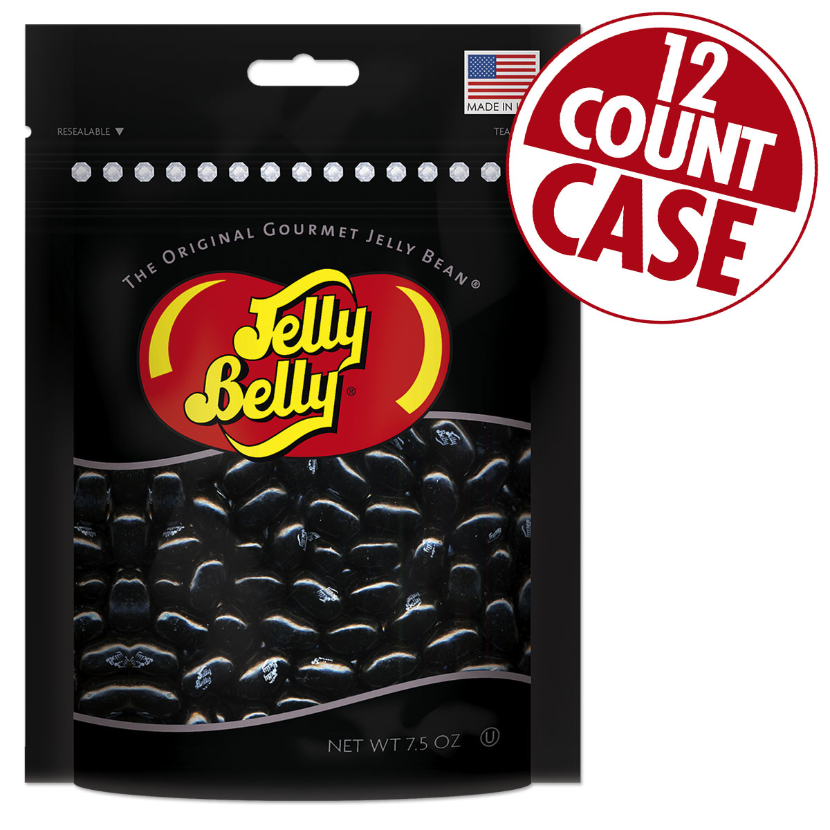 Licorice Jelly Beans Party Bag – 7.5 Oz Bag – 12 Count Case – Chatspan