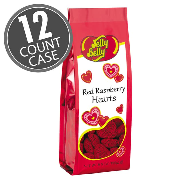 Red Raspberry Hearts - 5.5 oz Gift Bags - 12-Count Case