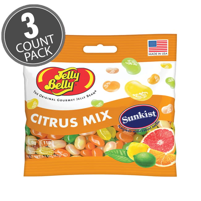Sunkist® Citrus Mix Jelly Beans 3.1 oz Grab & Go® Bag - 3 Count Pack