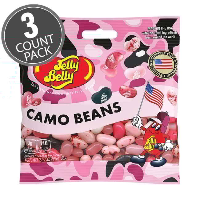 Pink Camo Bean Jelly Beans 3.5 oz Grab & Go® Bag 3 Pack