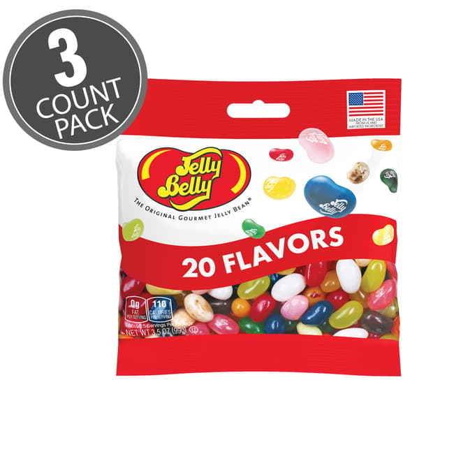 20 Assorted Jelly Bean Flavors 3.5 oz Grab & Go® Bag - 3-Count Pack