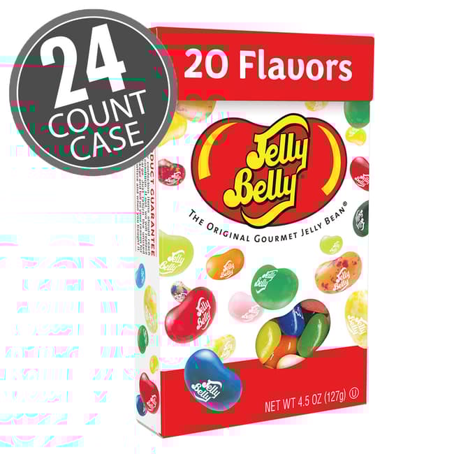 20 Assorted Jelly Bean Flavors - 4.5 oz Flip-Top Boxes - 24-Count Case