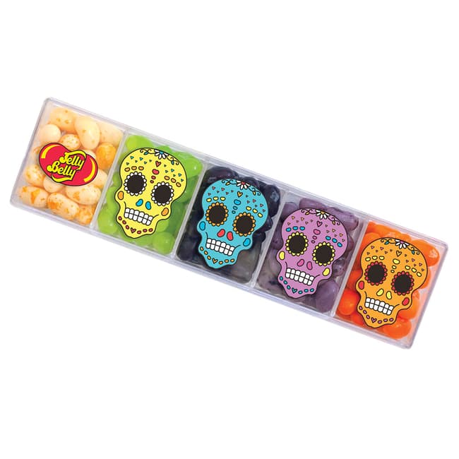 5Flavor Sugar Skull Clear Jelly Bean Gift Box, 4 oz
