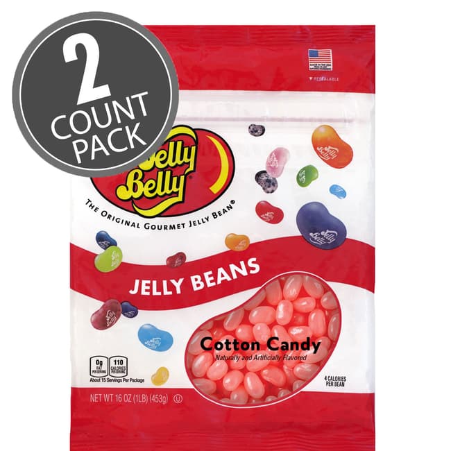 Cotton Candy Jelly Beans - 16 oz Re-Sealable Bag - 2 Pack