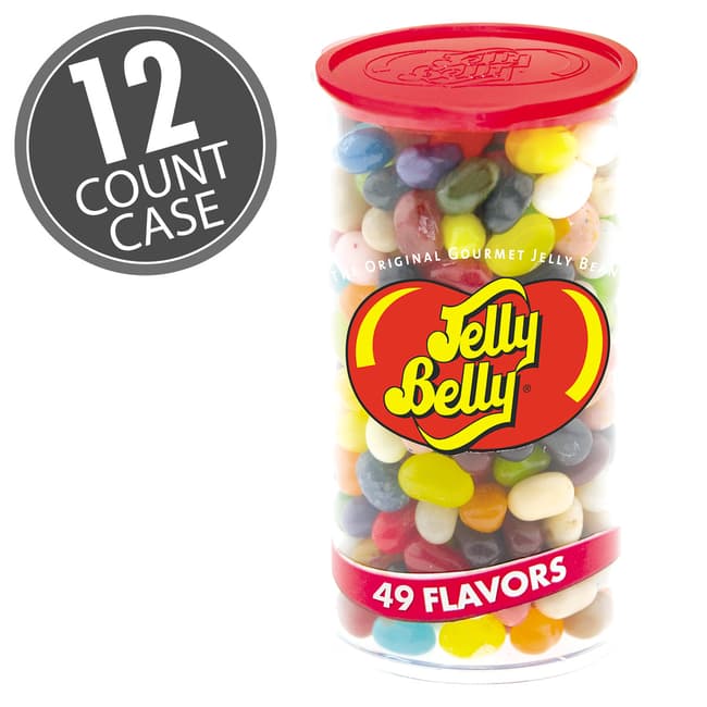49 Assorted Jelly Bean Flavors - 12 oz Clear Can - 12-Count Case
