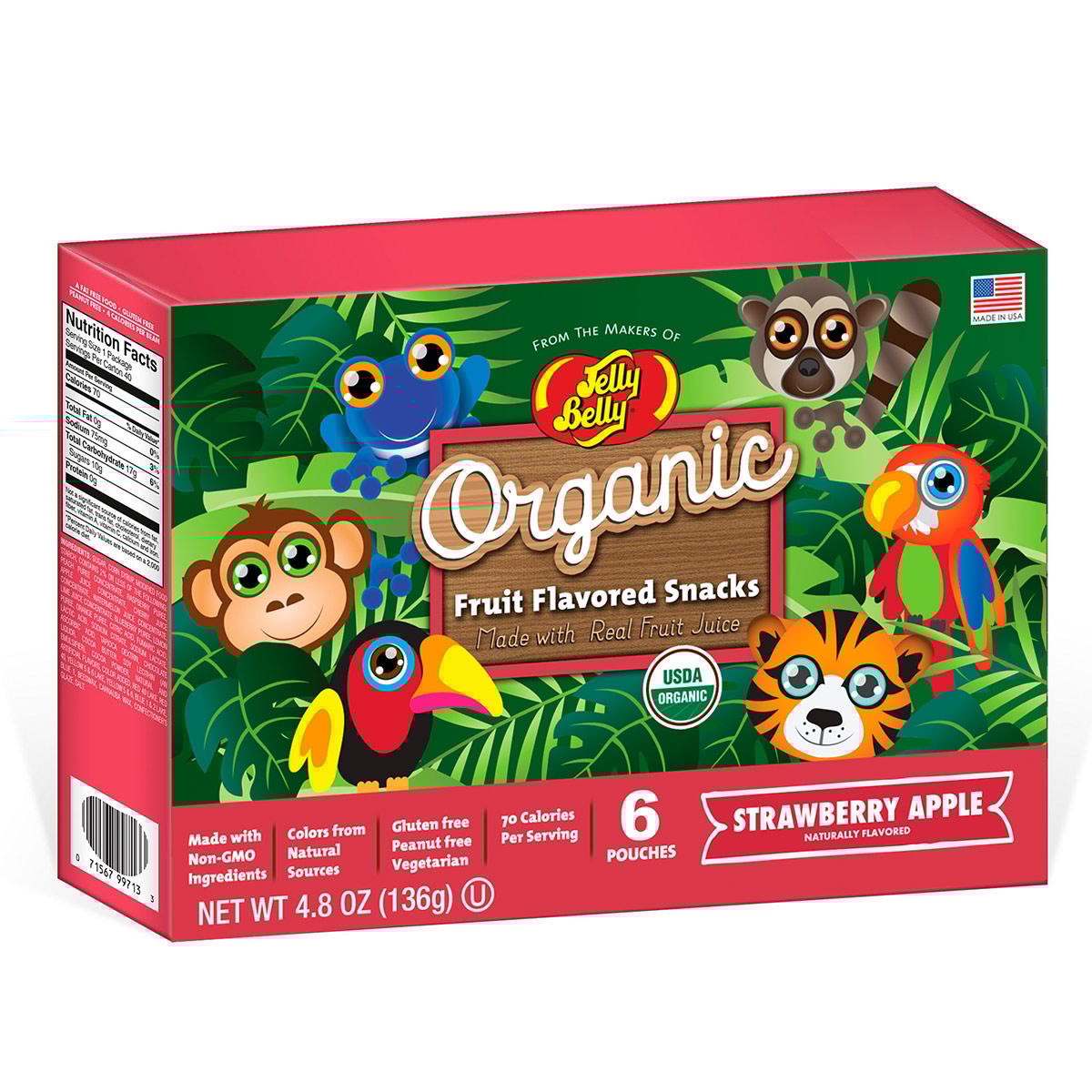 Jelly Belly® Organic Fruit Flavored Snacks Rainforest Animals