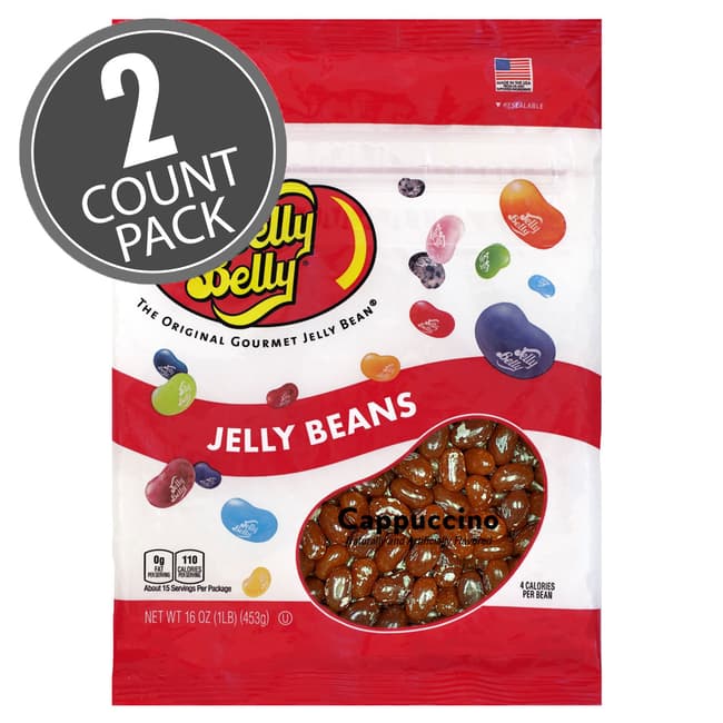 Cappuccino Jelly Beans - 16 oz Re-Sealable Bag - 2 Pack