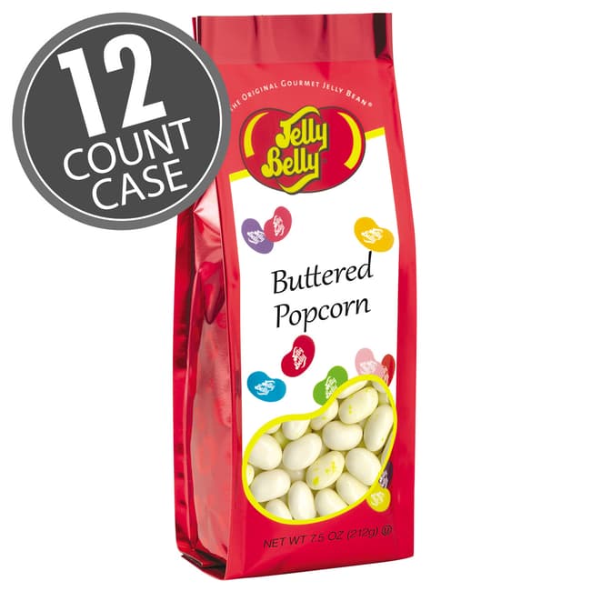 Buttered Popcorn Jelly Beans - 7.5 oz Gift Bag - 12 Count Case
