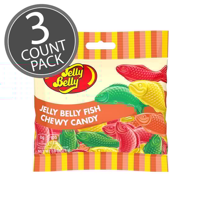 Jelly Belly Fish Chewy Candy - 2.8 oz Bag - 3-Count Pack
