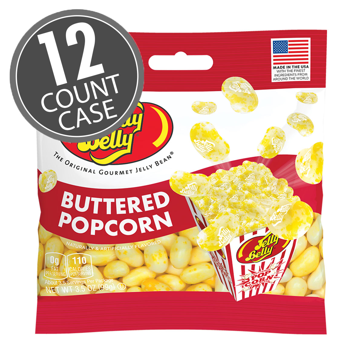 Buttered Popcorn Jelly Beans 3.5 oz Grab & Go� Bag - 12 Count Case
