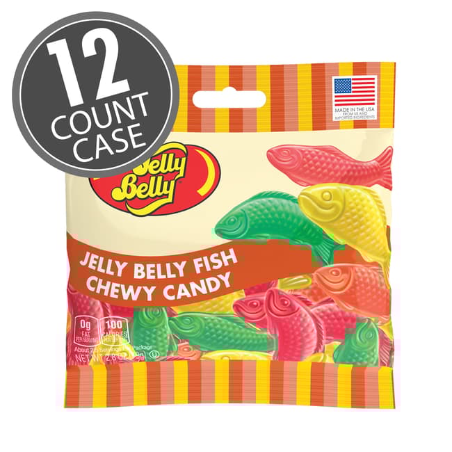 Jelly Belly Fish Chewy Candy 2.8 oz Grab & Go® Bag - 12 Count Case