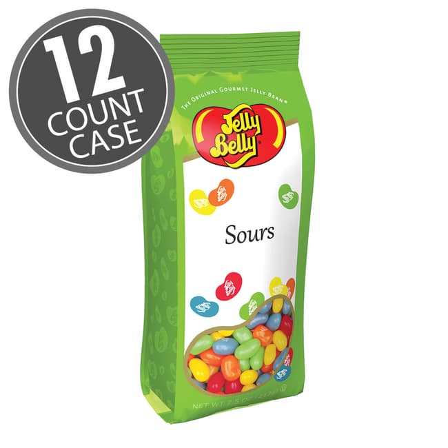 Sours Jelly Beans 7.5 oz Gift Bag 12Count Case