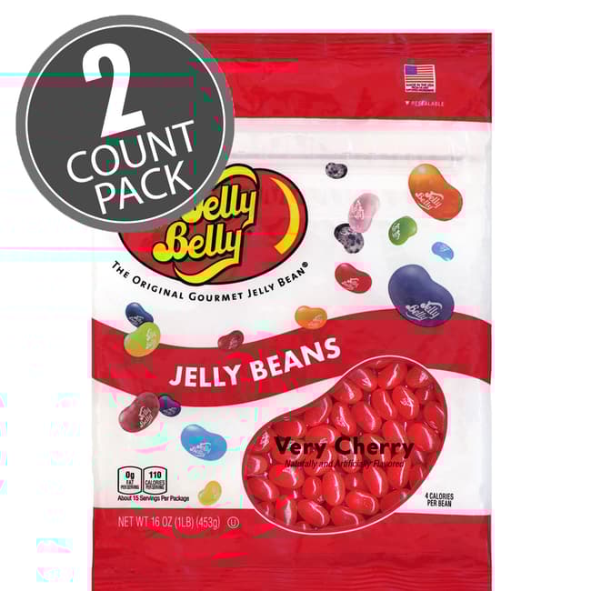 Very Cherry Jelly Beans - 16 oz Re-Sealable Bag - 2 Pack