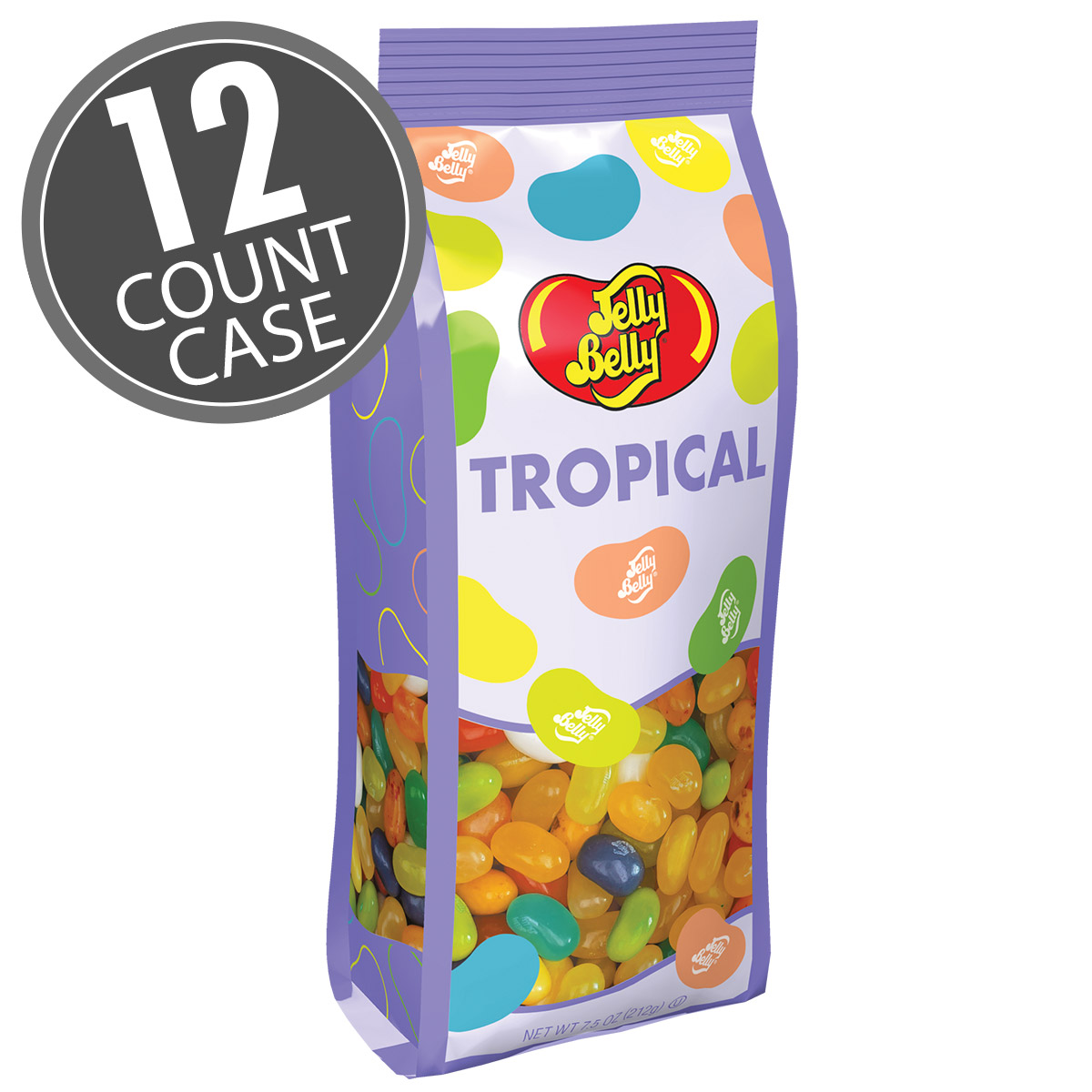 Tropical Mix Jelly Beans - 7.5 oz Gift Bags (for Easter) - 12-Count Case