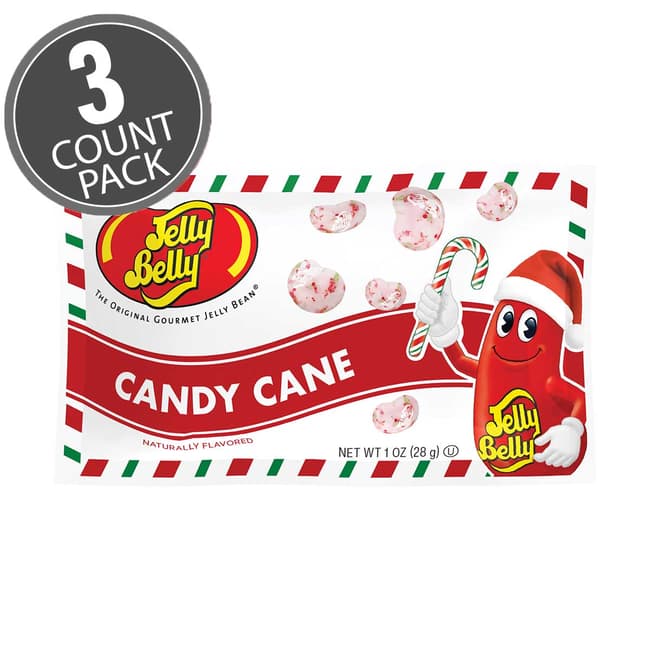 Candy Cane Jelly Beans 1 oz Bag - 3 Count Pack