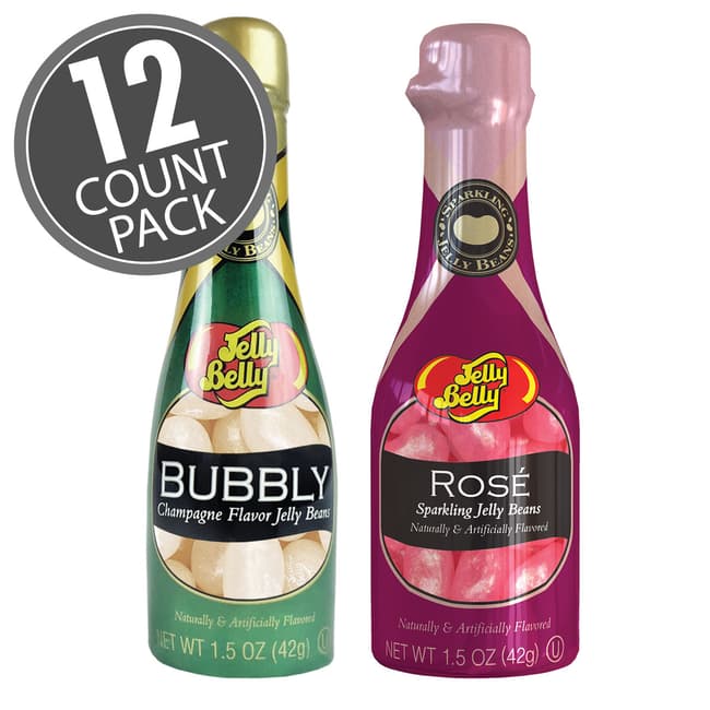 Champagne & Rosé Jelly Beans - 1.5 oz Bottle - 12 Count Pack