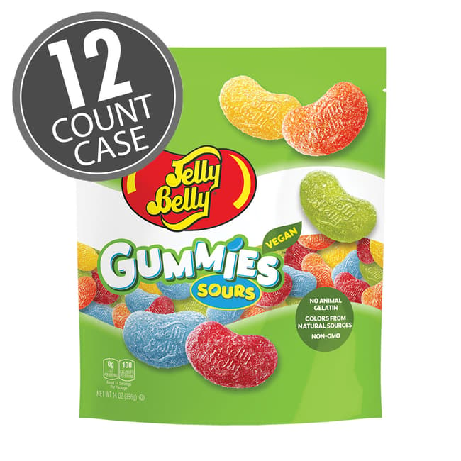 Jelly Belly Assorted Sour Gummies 14 oz Bag - 12 Count Case