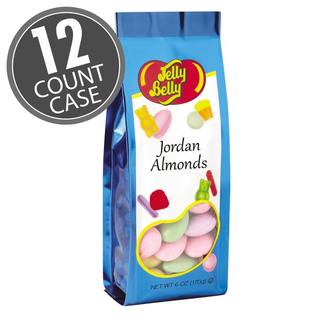 Assorted Jordan Almonds - 6 oz Gift Bags - 12-Count Case