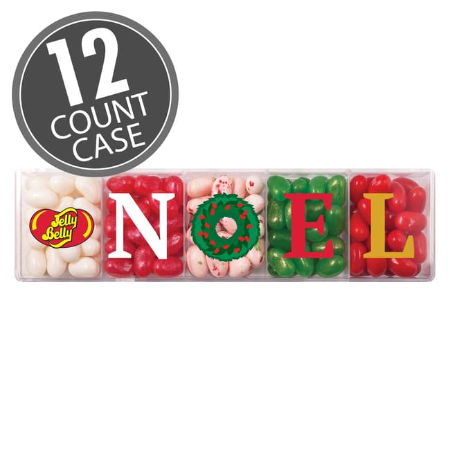 Jelly Belly 5-Flavor NOEL Clear Gift Box - 4 oz - 12 Count Case