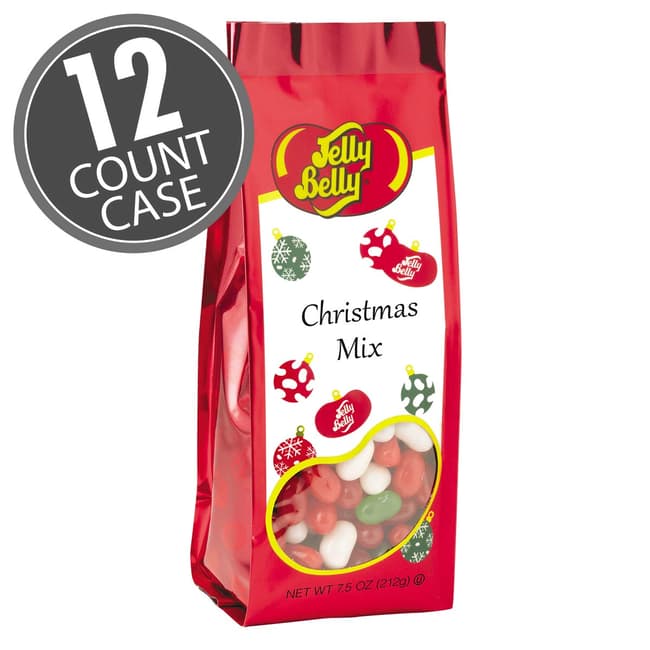 Jelly Belly Christmas Mix - 7.5 oz Gift Bags - 12-Count Case