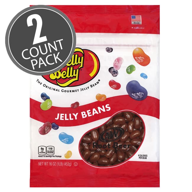 A&W® Root Beer Jelly Beans - 16 oz Re-Sealable Bag - 2 Pack