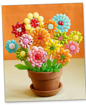 vase of flowers made of jelly beans