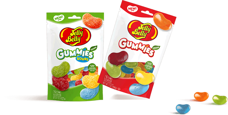 Jelly Belly Vegan Gummies and Vegan Sour Gummies Packages