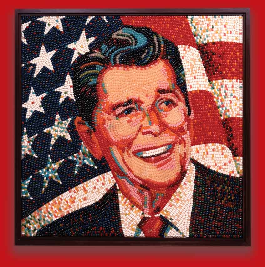Jelly Belly bean art of President Ronald Reagan