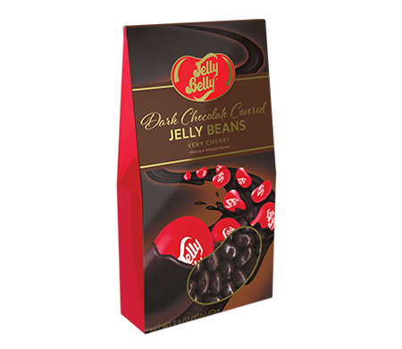 Product picture of Dark Chocolate Covered Jelly Beans – Very Cherry