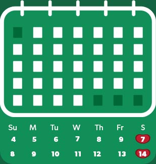 Calendar with 14 days