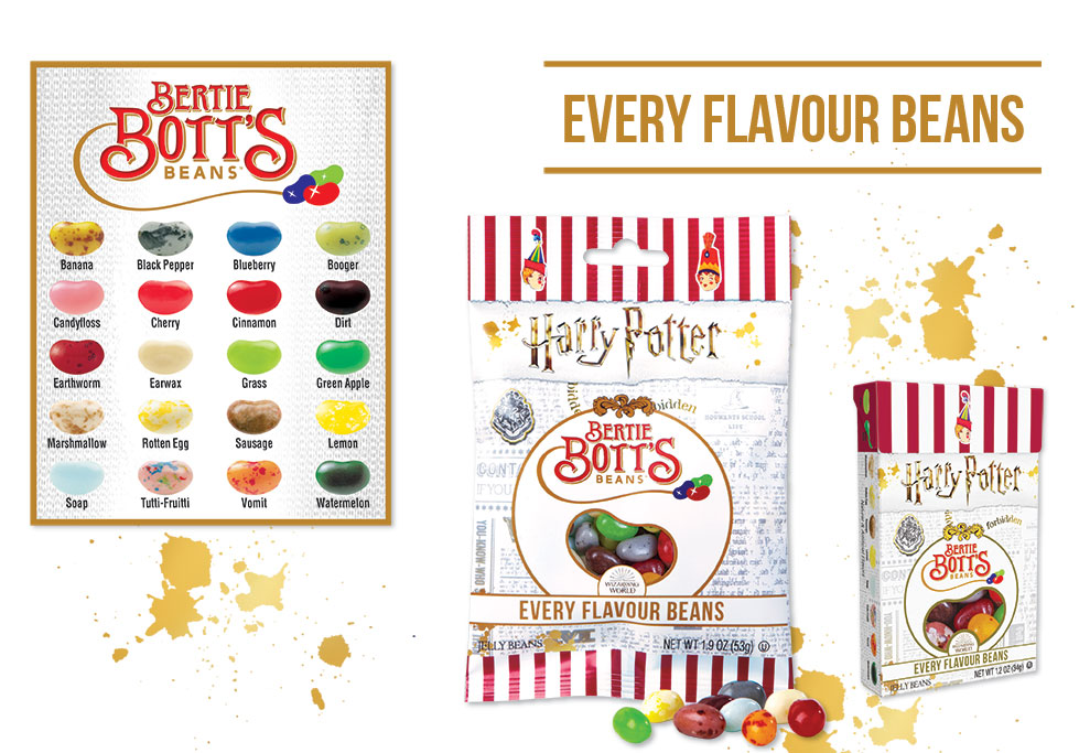 Every Flavor Jelly Beans Forbidden Flavor Harry Potter Bertie Botts 12 PACKS 
