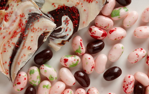 Dark Chocolate-Covered Peppermint Bark Jelly Beans, 3.8 oz