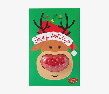 Product picture of 1 ounce Jelly Belly® Christmas Rudolph Greeting Card