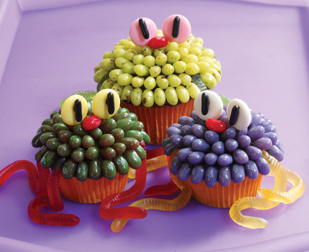 Creepy Critter Cupcakes on a table